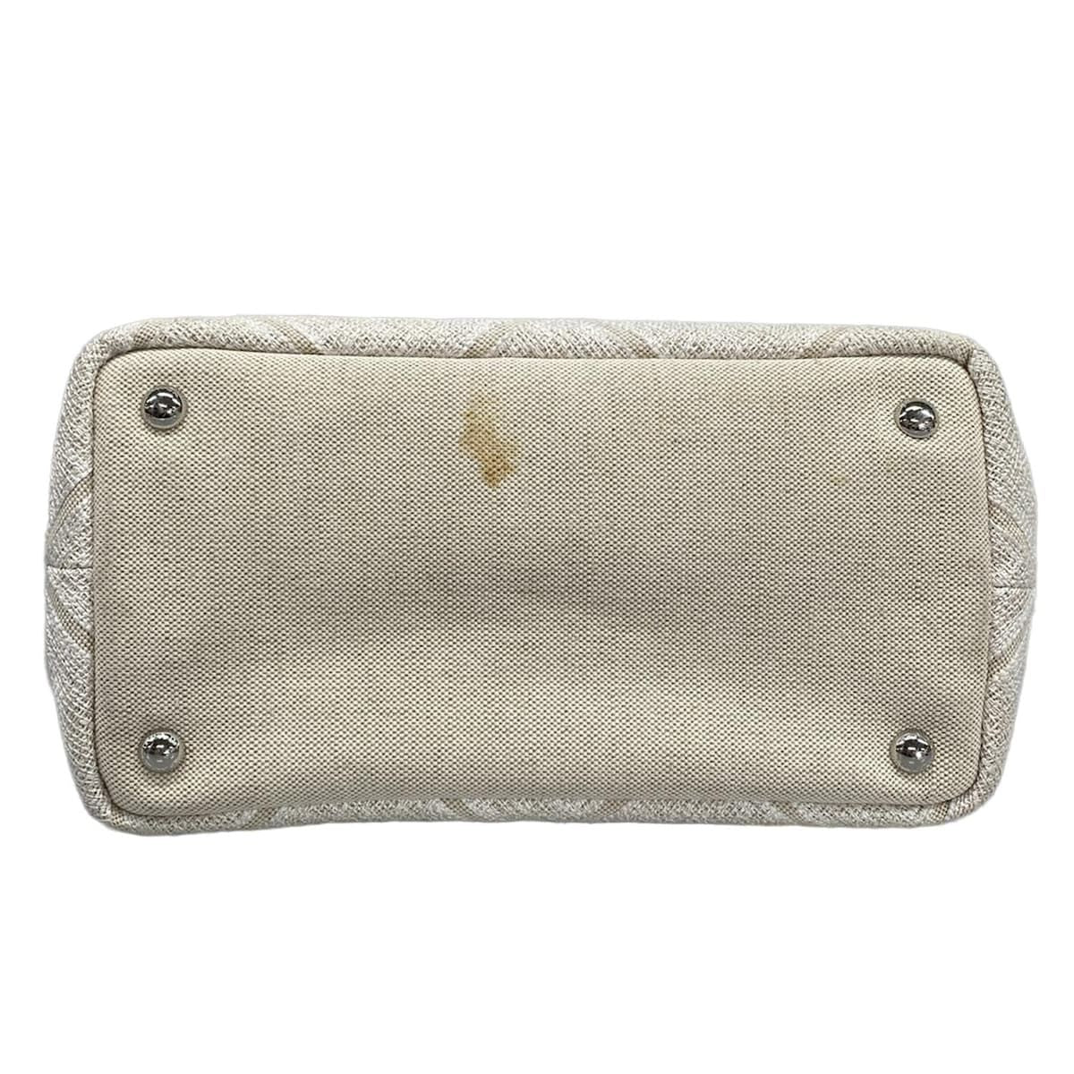 Prada Tote Bag Canapa 1bg439 White X Ivory