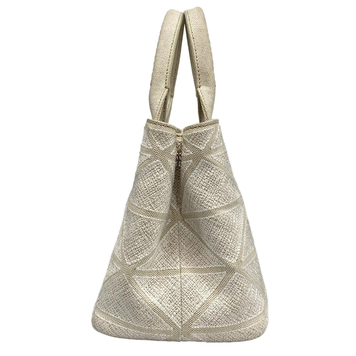 Prada Tote Bag Canapa 1bg439 White X Ivory