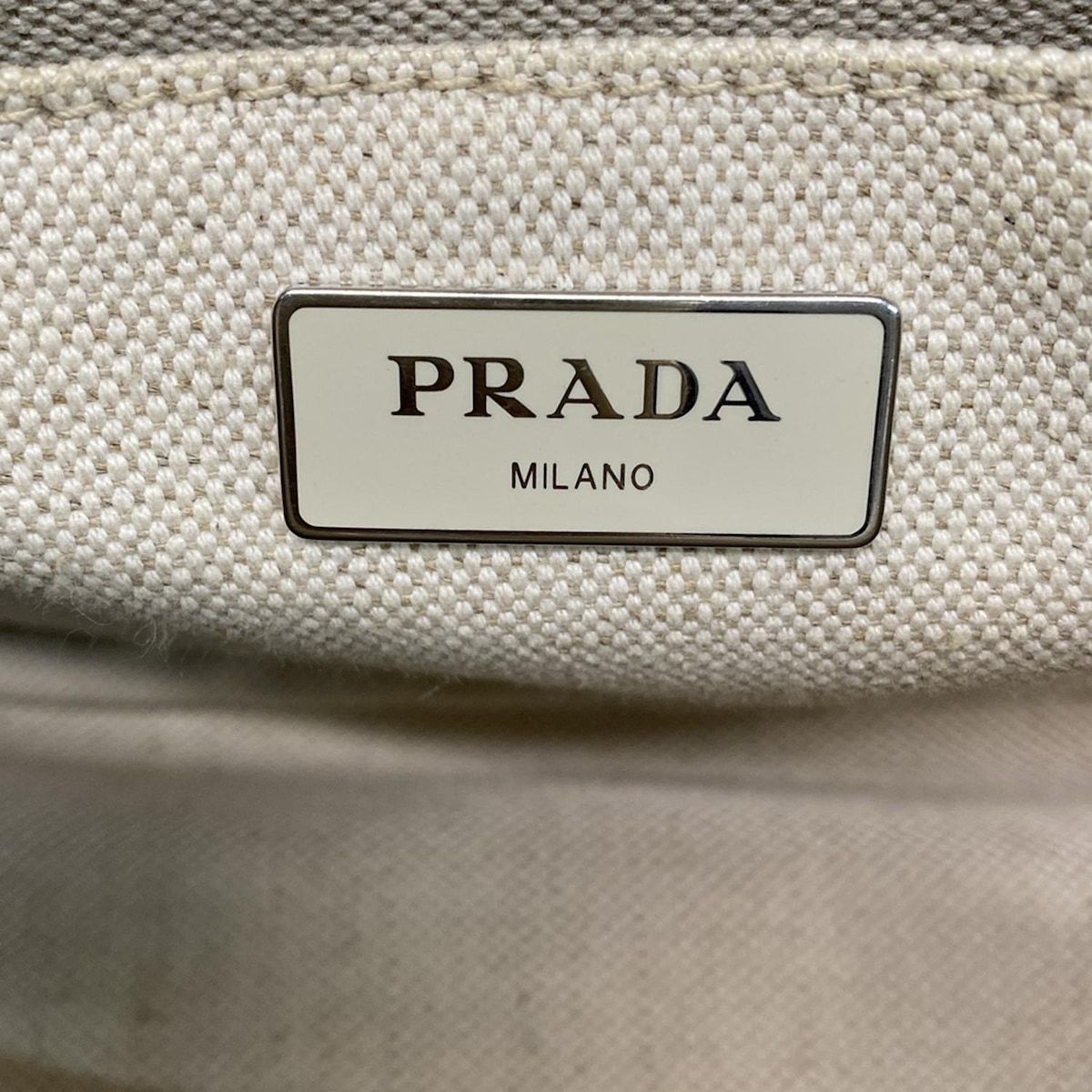 Prada Tote Bag Canapa 1bg439 White X Ivory