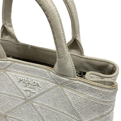 Prada Tote Bag Canapa 1bg439 White X Ivory