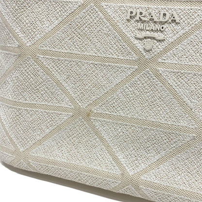 Prada Tote Bag Canapa 1bg439 White X Ivory