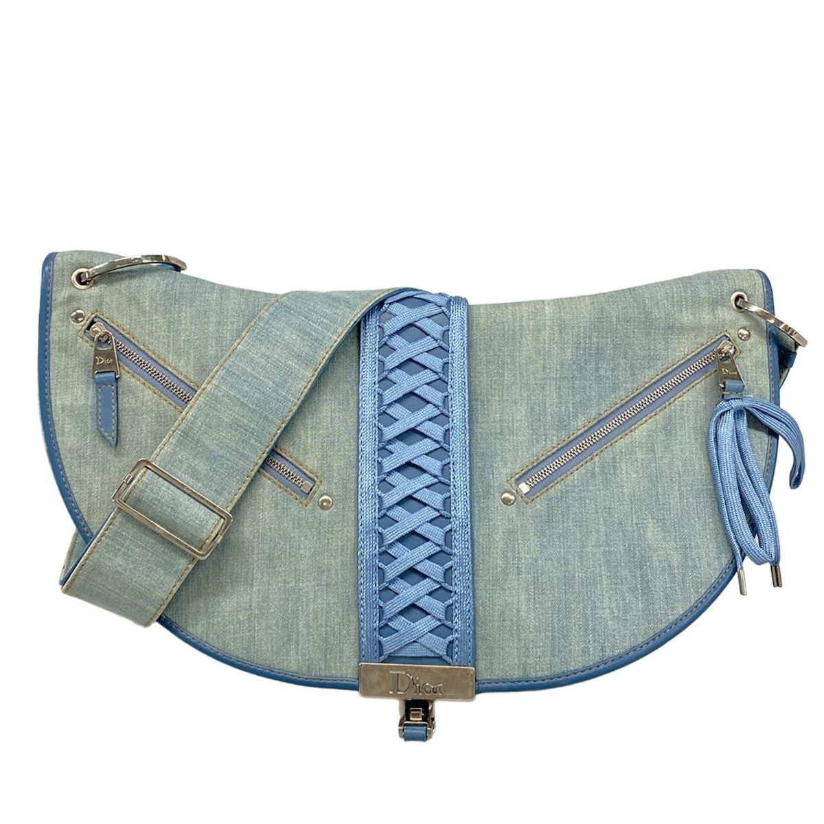 Dior/Christian Dior Shoulder Bag Admit It Light Blue Leather