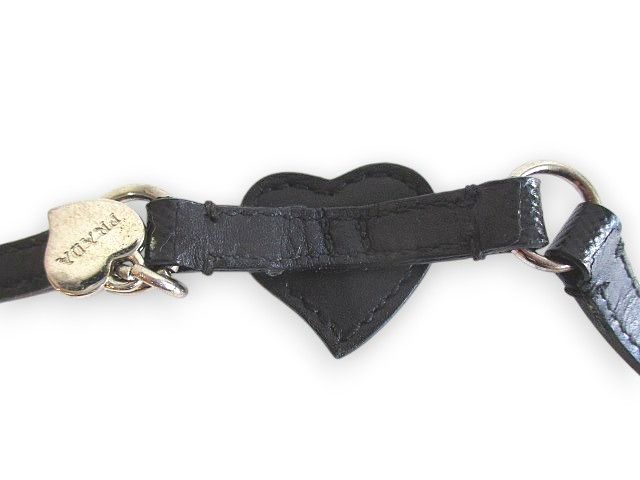 Prada Bracelet Belt with Bijoux Heart Motif Blackish Black
