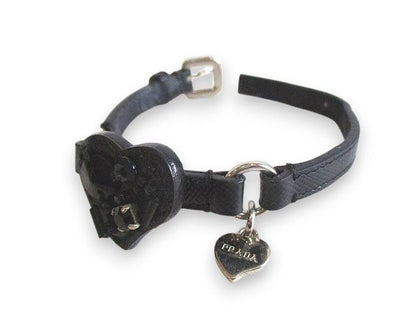 Prada Bracelet Belt with Bijoux Heart Motif Blackish Black