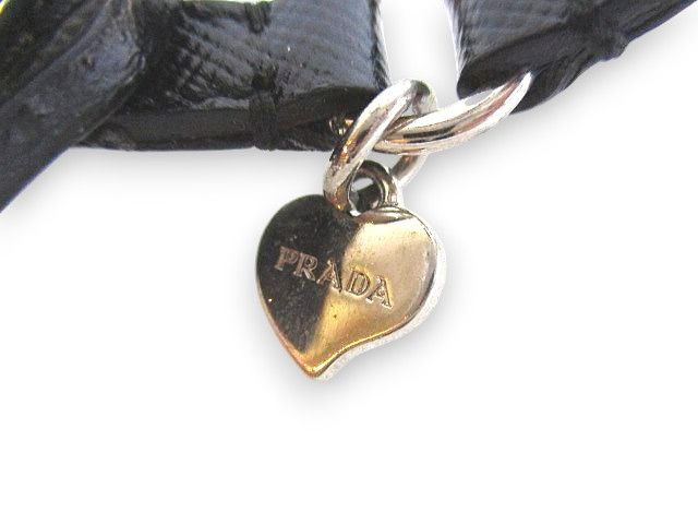 Prada Bracelet Belt with Bijoux Heart Motif Blackish Black