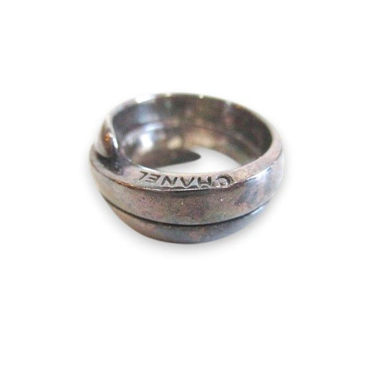 Chanel Silver 925 Vintage Ring Ring 3 Rings Size 10 Accessories