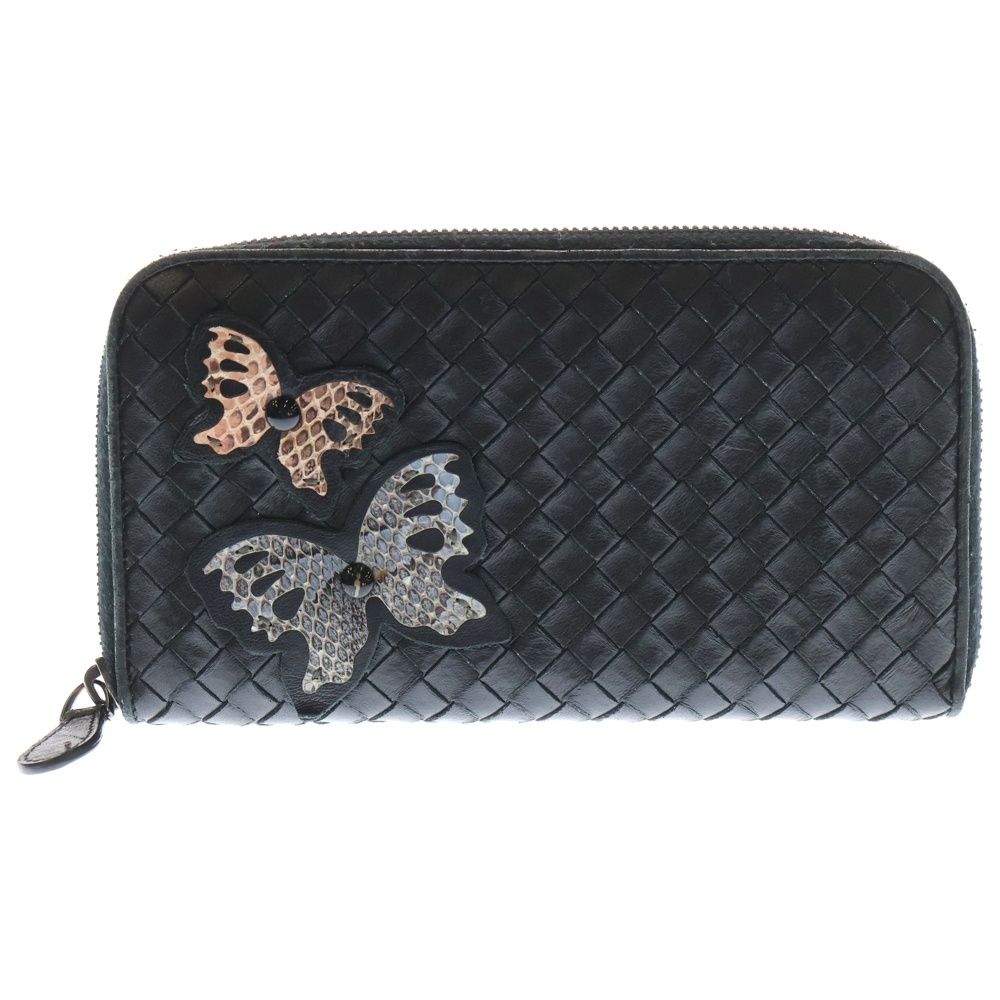 Bottega Veneta Intrecciato Butterfly Motif Round Zipper Long Wallet Long Wallet