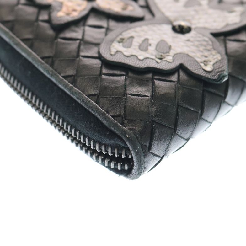 Bottega Veneta Intrecciato Butterfly Motif Round Zipper Long Wallet Long Wallet