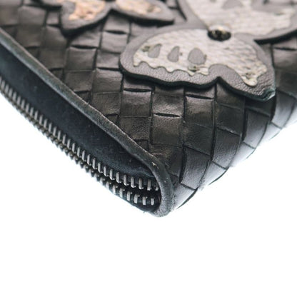 Bottega Veneta Intrecciato Butterfly Motif Round Zipper Long Wallet Long Wallet