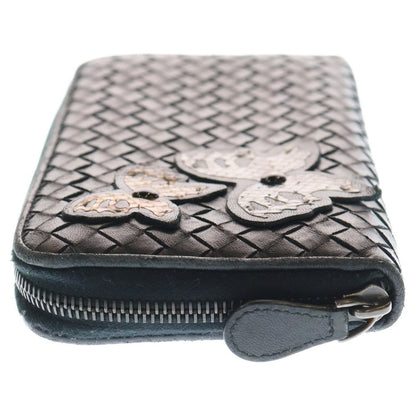 Bottega Veneta Intrecciato Butterfly Motif Round Zipper Long Wallet Long Wallet