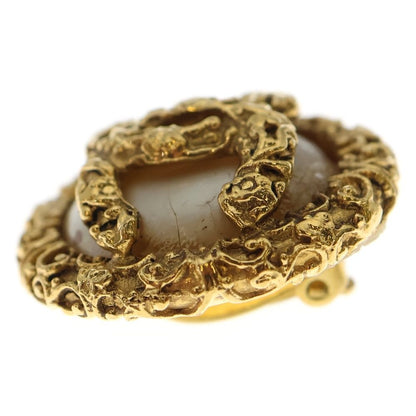 Chanel Earring Coco Mark Gold Fake Pearl X GP