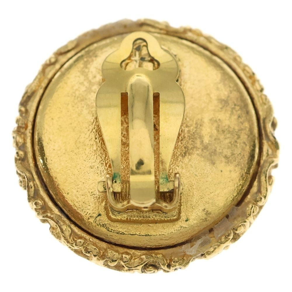 Chanel Earring Coco Mark Gold Fake Pearl X GP