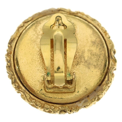 Chanel Earring Coco Mark Gold Fake Pearl X GP