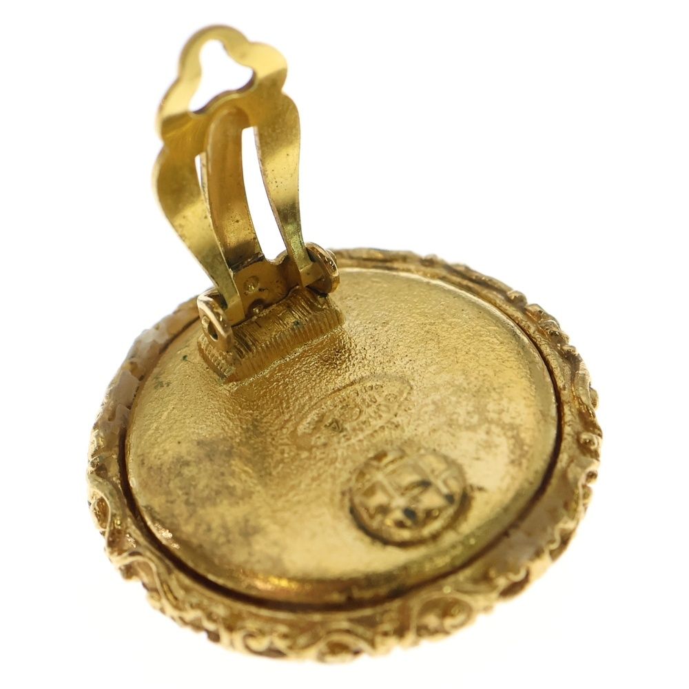 Chanel Earring Coco Mark Gold Fake Pearl X GP