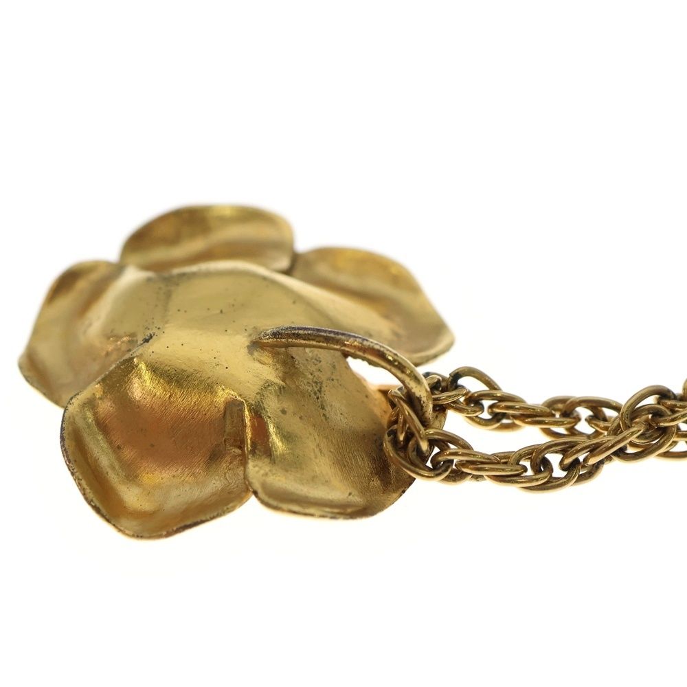 Chanel 99p Cocomark Camellia Chain Necklace Gold