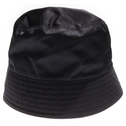 Prada Re-Nylon Triangle Logo Plate Bucket Hat Hat Black 2hc137 2dmi