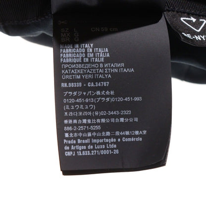 Prada Re-Nylon Triangle Logo Plate Bucket Hat Hat Black 2hc137 2dmi