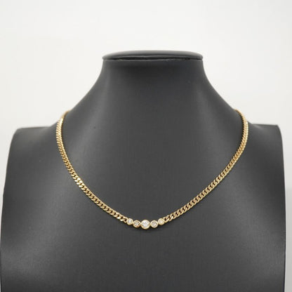 Christian Dior Necklace GP Plated Rhinestone Gold Ladies