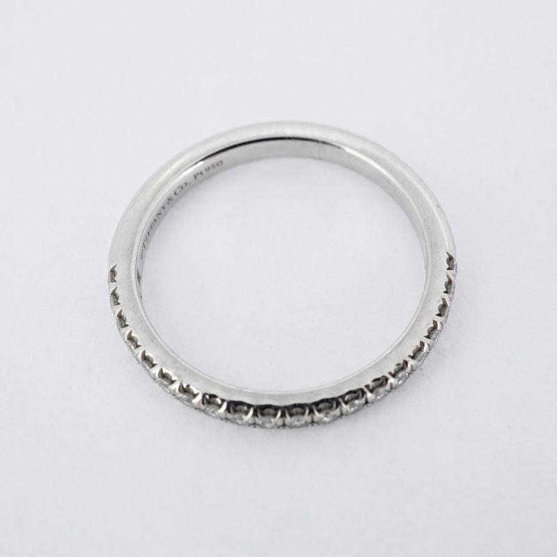 Tiffany & Co Ring Novo Pt950 Platinum Diamond #9 Ladies