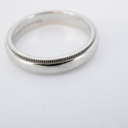 Tiffany & Co Ring Milled Grain Pt950 Platinum #16 Men's