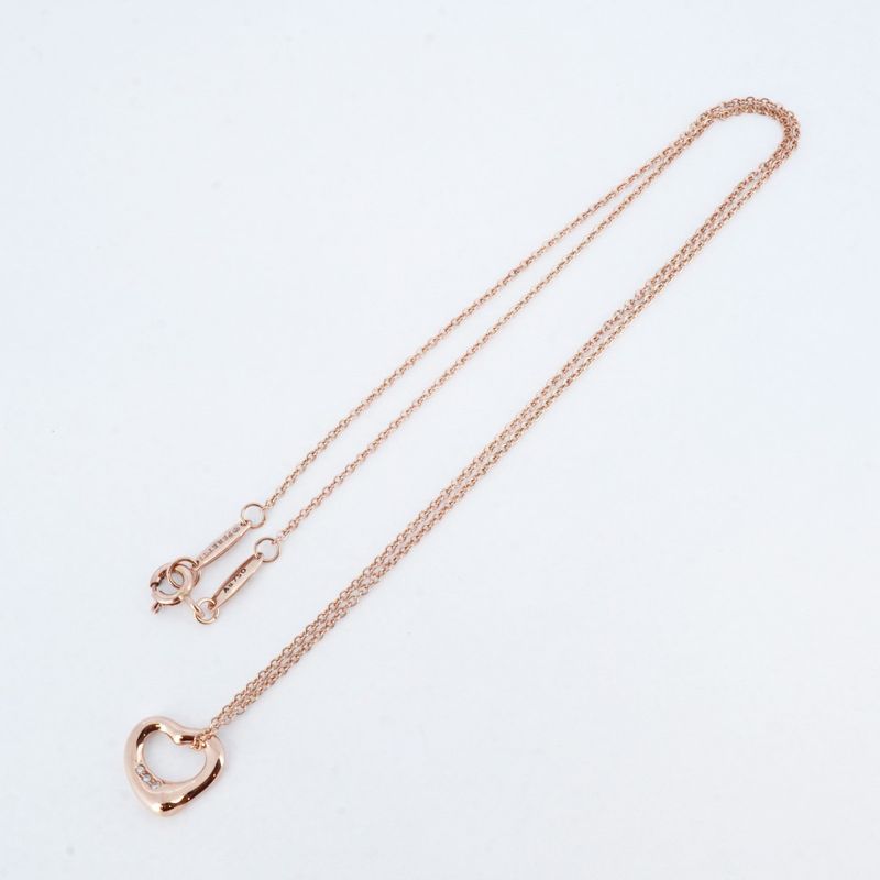 Tiffany & Co Necklace Open Heart 3PD 18K Pink Gold Pink Gold With Diamonds
