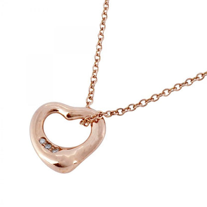 Tiffany & Co Necklace Open Heart 3PD 18K Pink Gold Pink Gold With Diamonds