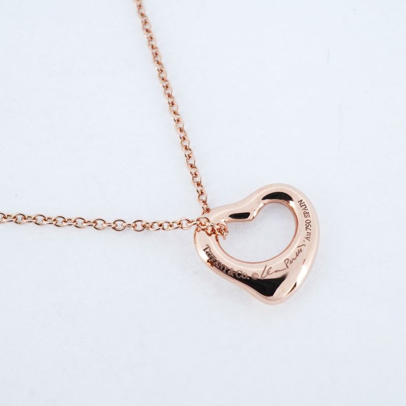 Tiffany & Co Necklace Open Heart 3PD 18K Pink Gold Pink Gold With Diamonds