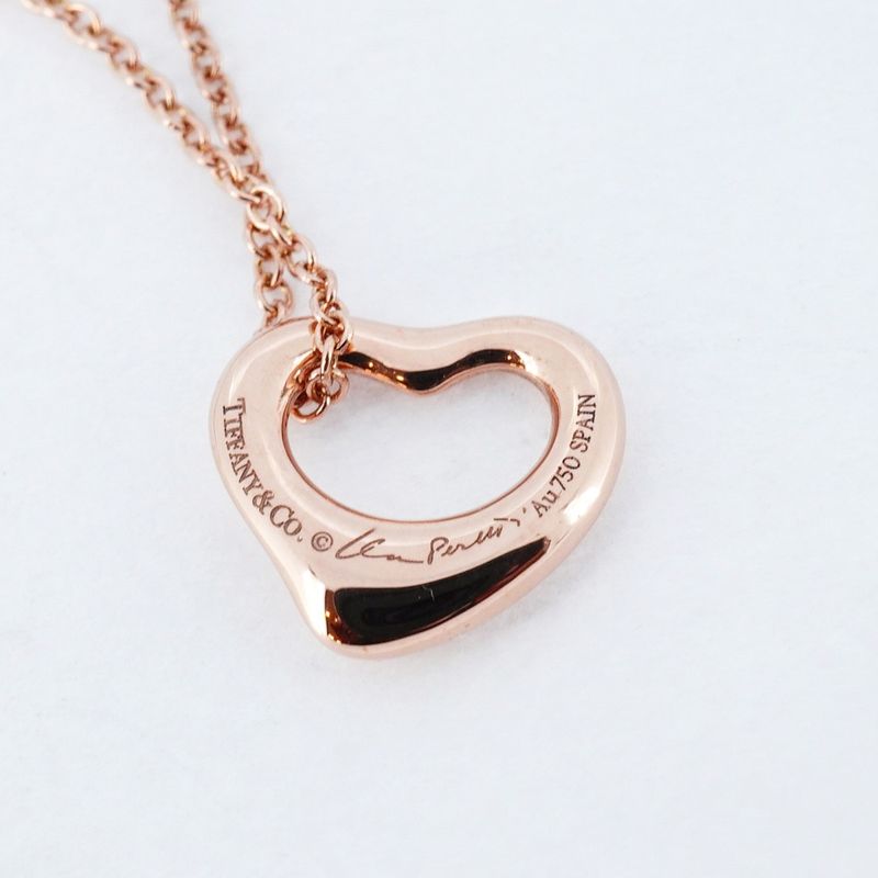 Tiffany & Co Necklace Open Heart 3PD 18K Pink Gold Pink Gold With Diamonds