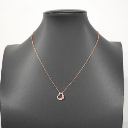 Tiffany & Co Necklace Open Heart 3PD 18K Pink Gold Pink Gold With Diamonds