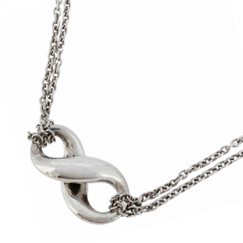 Tiffany & Co Necklace Infinity Double Chain Silver 925 Ladies