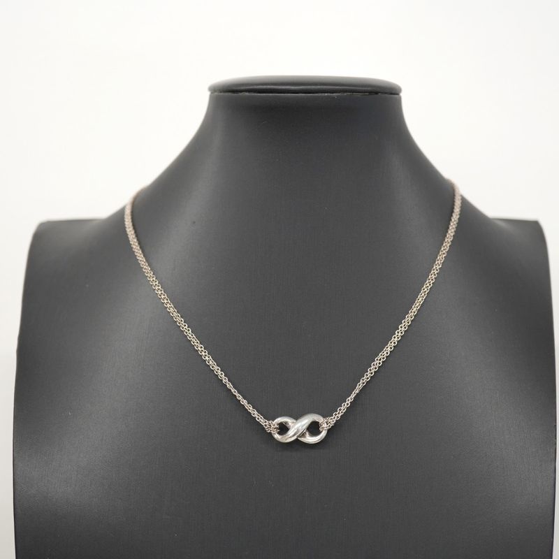 Tiffany & Co Necklace Infinity Double Chain Silver 925 Ladies