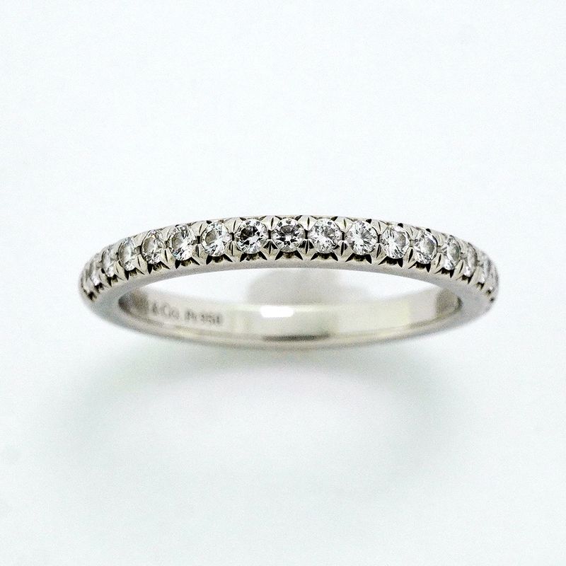 Tiffany & Co Ring Novo Half Eternity Pt950 Platinum Diamond #4 Ladies
