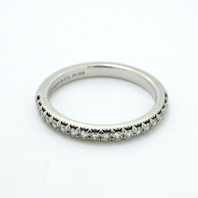 Tiffany & Co Ring Novo Half Eternity Pt950 Platinum Diamond #4 Ladies
