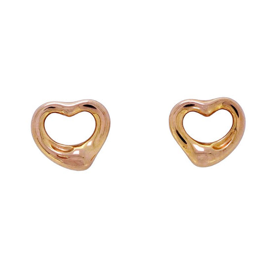 Tiffany & Co Earrings Open Heart 18K Pink Gold Pink Gold Ladies