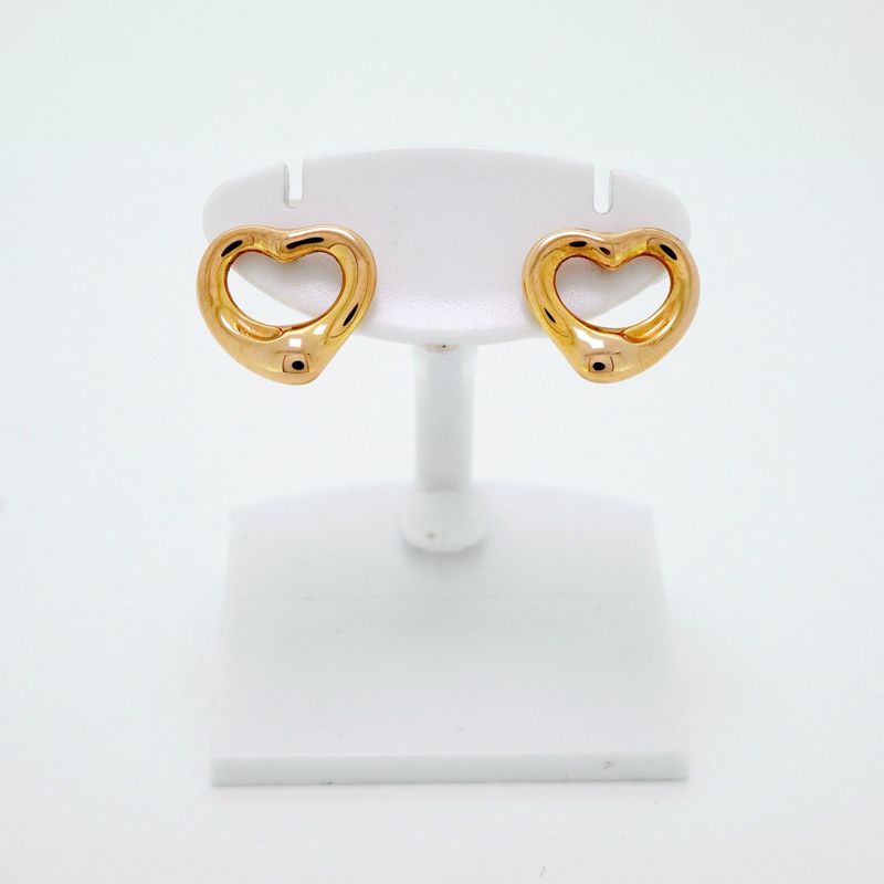 Tiffany & Co Earrings Open Heart 18K Pink Gold Pink Gold Ladies