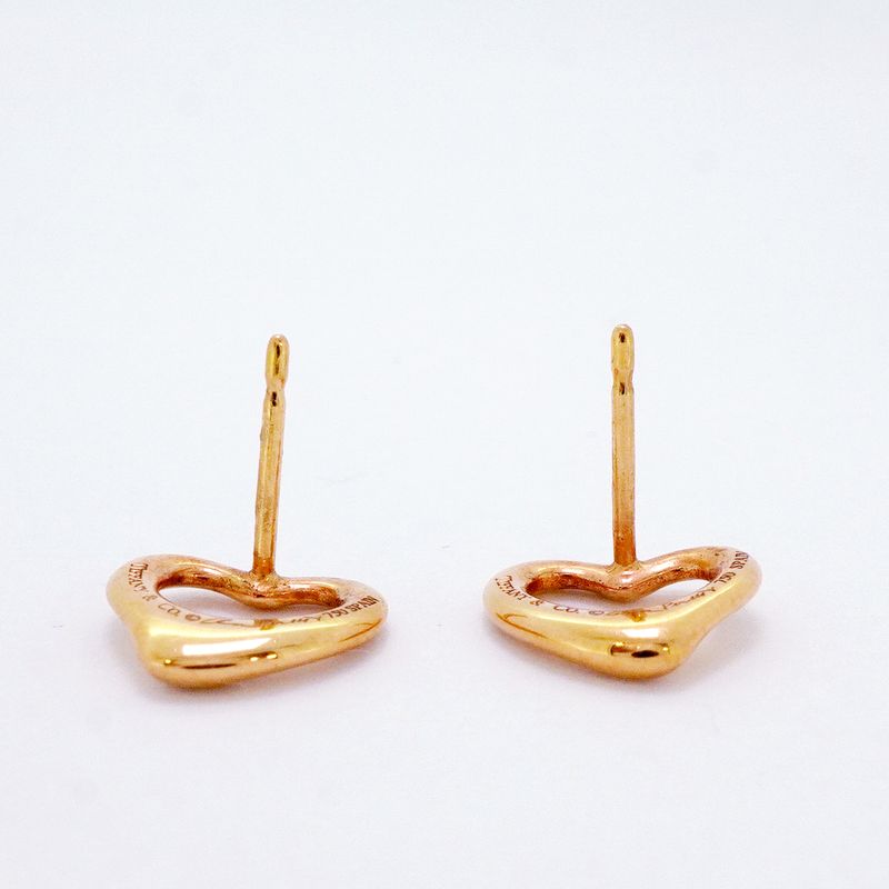 Tiffany & Co Earrings Open Heart 18K Pink Gold Pink Gold Ladies