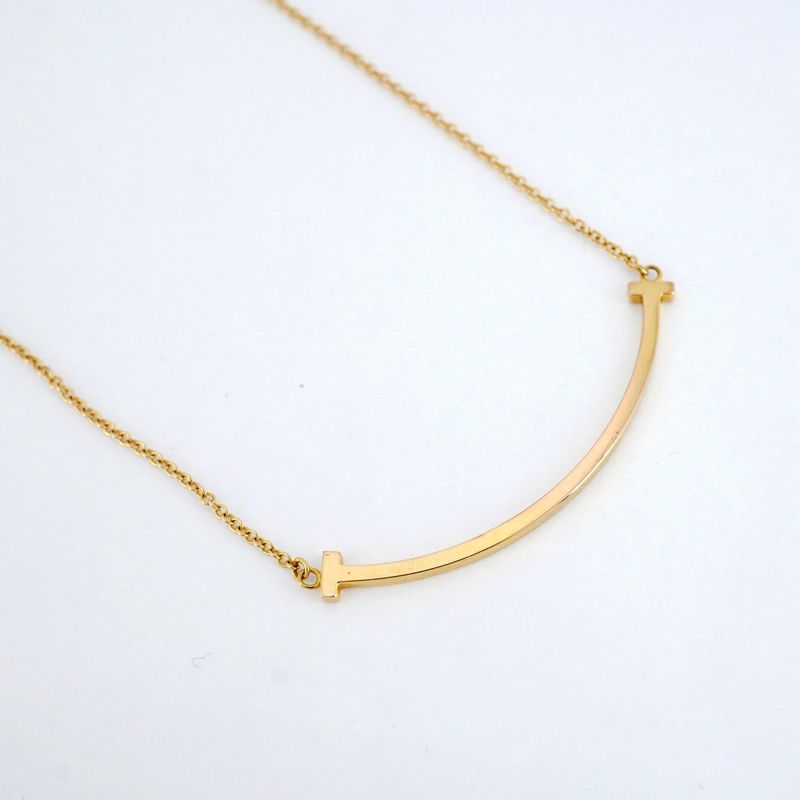 Tiffany & Co Necklace T-smile Small 18K Pink Gold Pink Gold Ladies