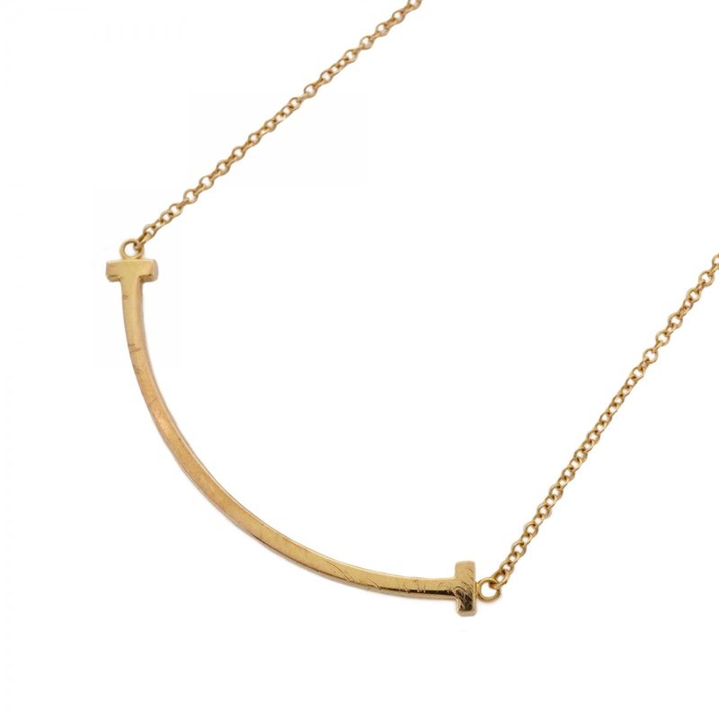 Tiffany & Co Necklace T-smile Small 18K Pink Gold Pink Gold Ladies