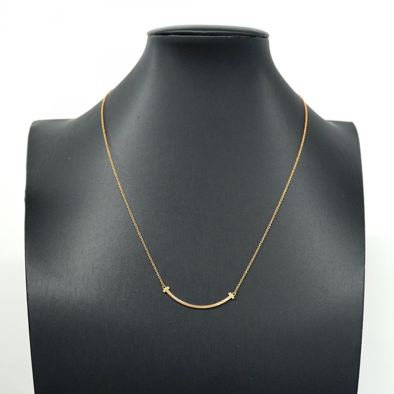 Tiffany & Co Necklace T-smile Small 18K Pink Gold Pink Gold Ladies