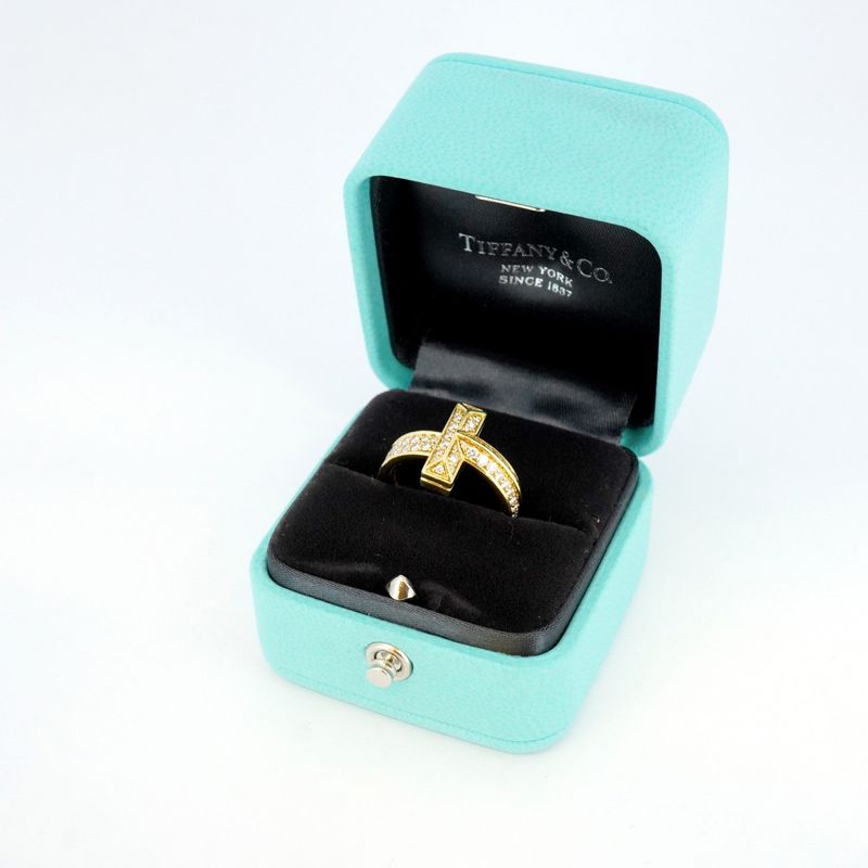 Tiffany & Co Ring T One 18K Yellow Gold Yellow Gold With Diamonds Size 7 Ladies