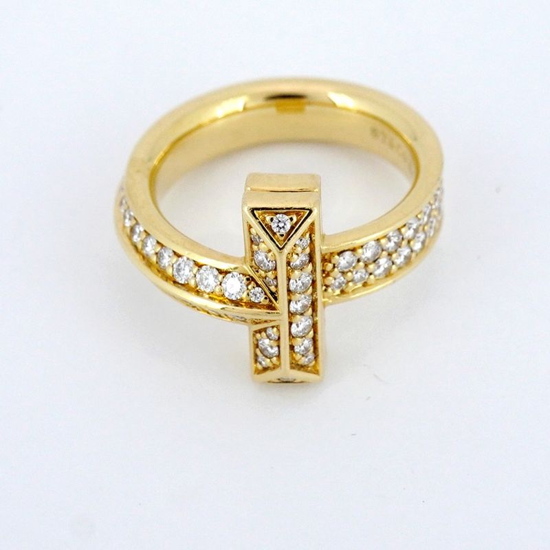 Tiffany & Co Ring T One 18K Yellow Gold Yellow Gold With Diamonds Size 7 Ladies