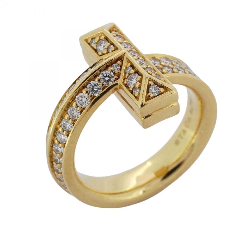Tiffany & Co Ring T One 18K Yellow Gold Yellow Gold With Diamonds Size 7 Ladies