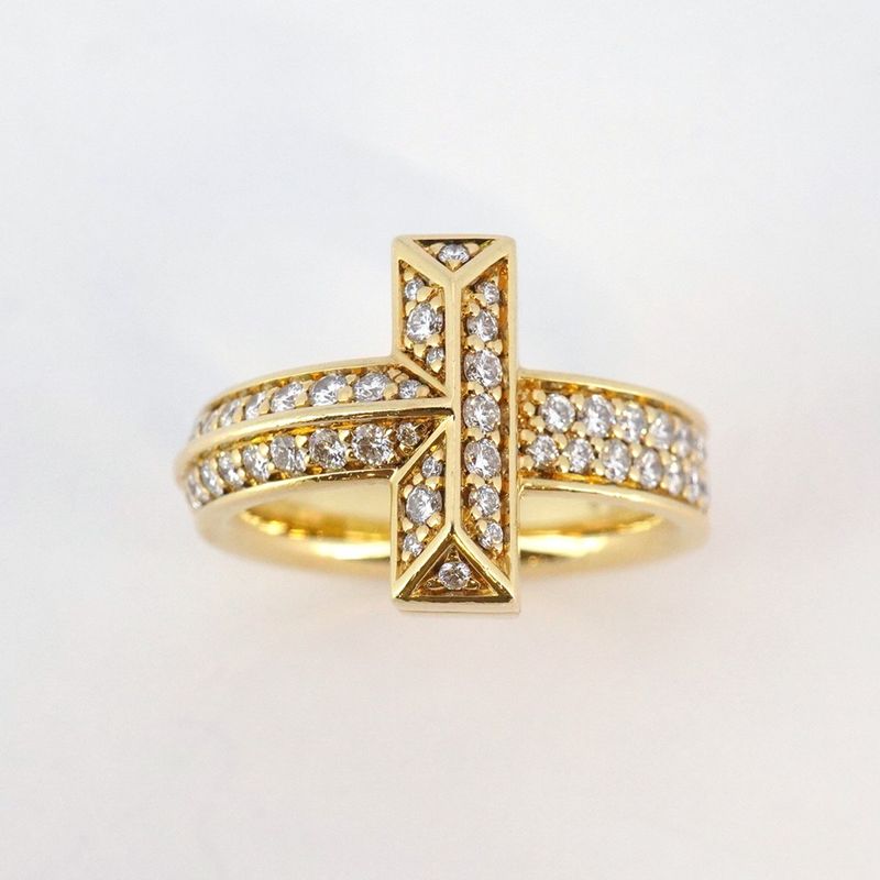 Tiffany & Co Ring T One 18K Yellow Gold Yellow Gold With Diamonds Size 7 Ladies