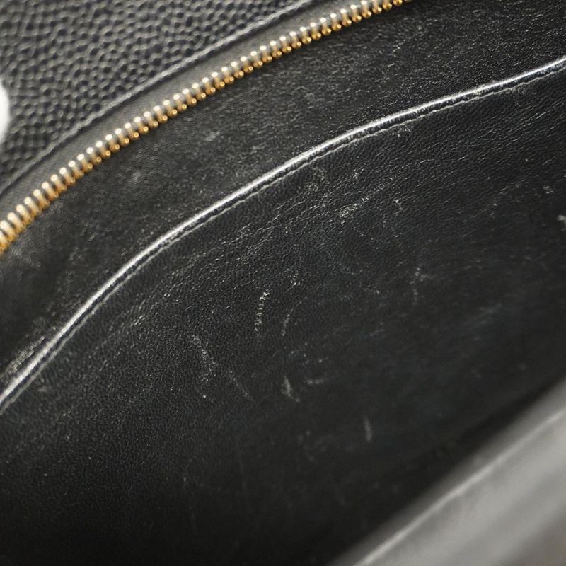 Chanel Tote Bag Revival Tote Caviar Skin Black Gold Hardware Women's