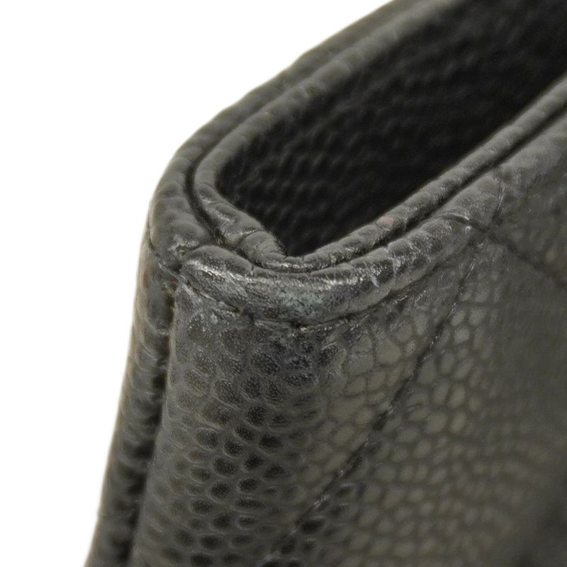 Chanel Tote Bag Revival Tote Caviar Skin Black Gold Hardware Women's