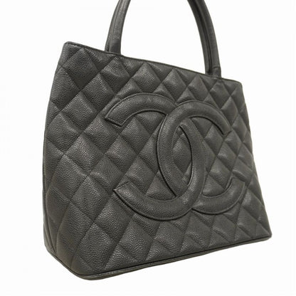 Chanel Tote Bag Revival Tote Caviar Skin Black Gold Hardware Women's