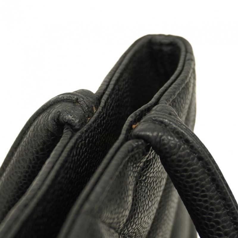 Chanel Tote Bag Revival Tote Caviar Skin Black Gold Hardware Women's