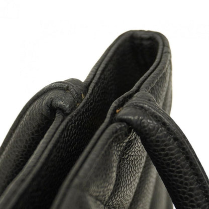 Chanel Tote Bag Revival Tote Caviar Skin Black Gold Hardware Women's