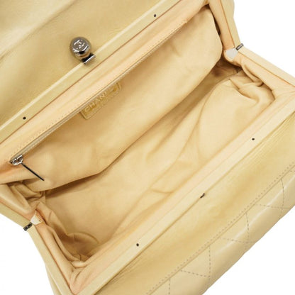 Chanel Shoulder Bag Matelasse Lambskin White Silver Hardware Women