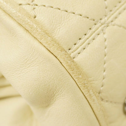 Chanel Shoulder Bag Matelasse Lambskin White Silver Hardware Women